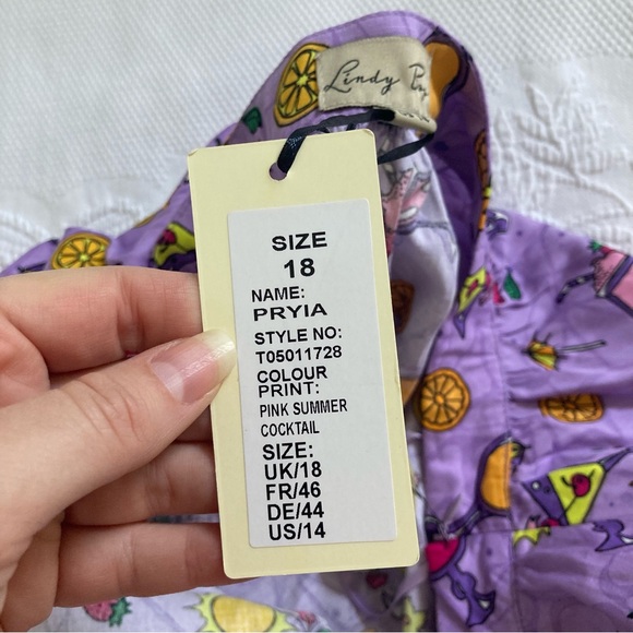 NWT Lindy Bop Pryia cocktail bar novelty retro pin up skirt size 18 - Picture 8 of 11